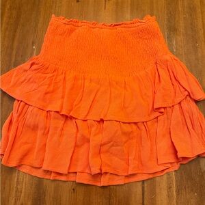 Orange Ruffled Teens Skirt